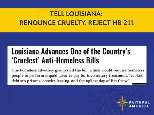 Tell Louisiana: Renounce cruelty. Reject HB 211